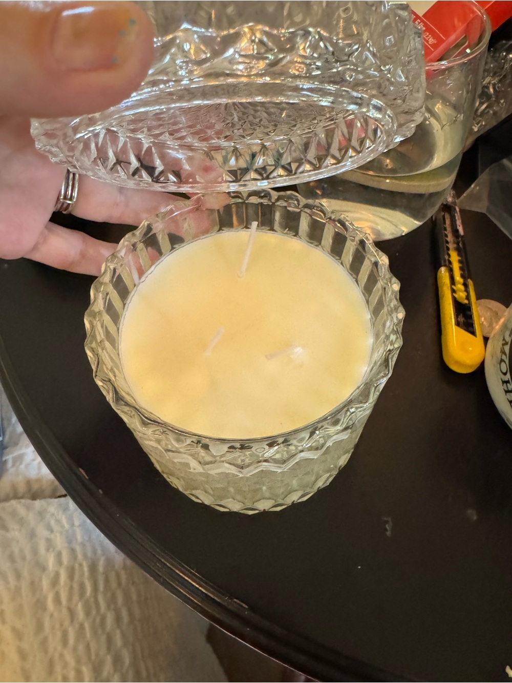 Francesca Classic Glass Jar Triple-Wick Candle - Cream